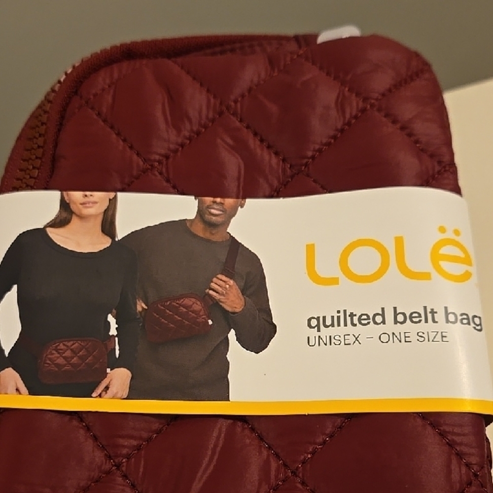 Lolé Quilted Belt Bag in Burgundy - Picture 2 of 5